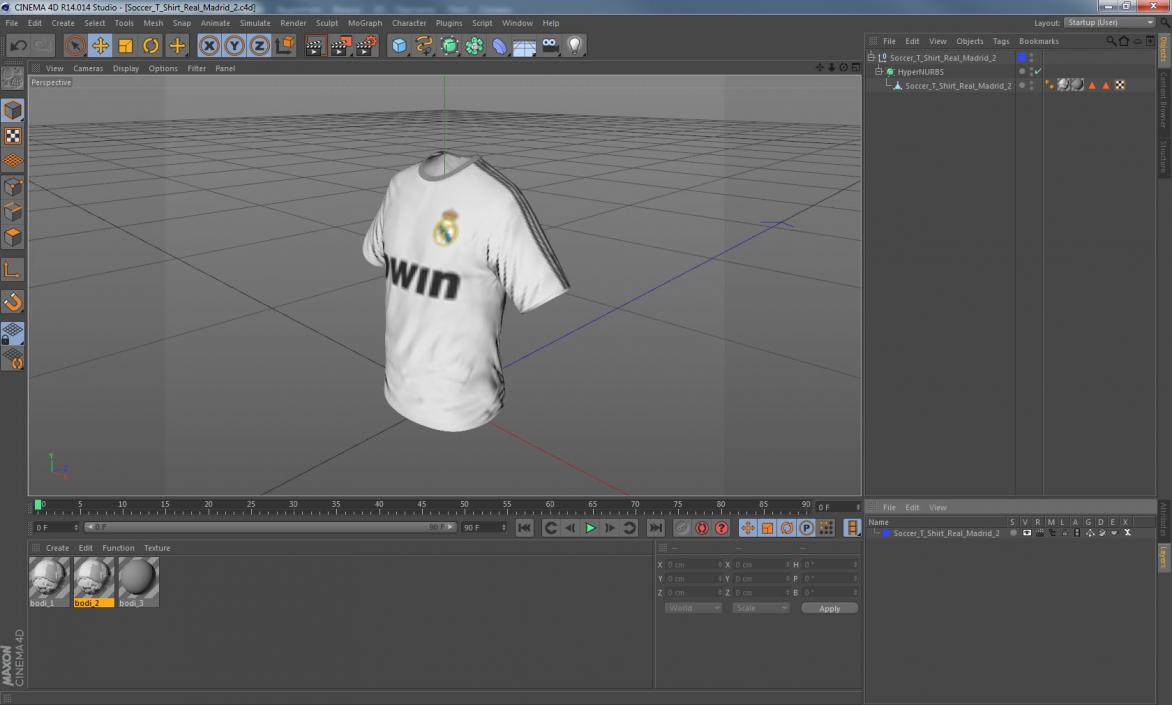 3D Soccer T-Shirt Real Madrid 2 model