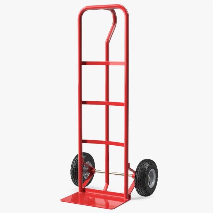 2 Wheel Red Hand Truck 3D