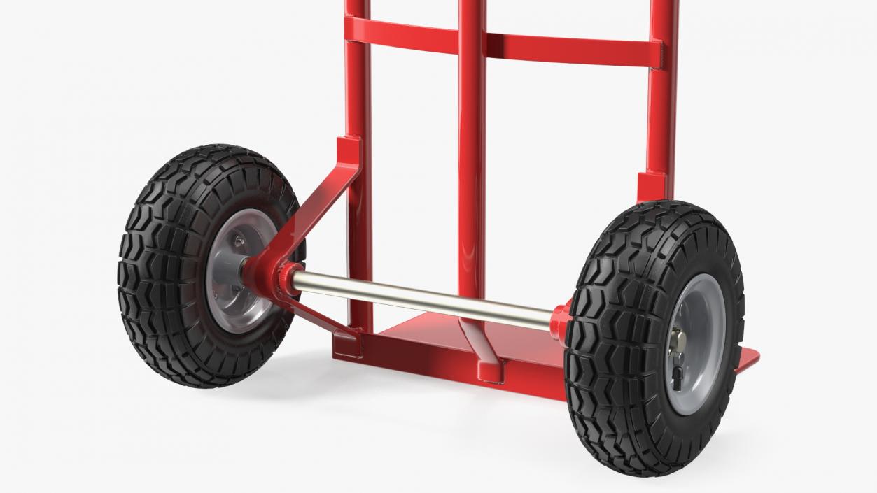 2 Wheel Red Hand Truck 3D