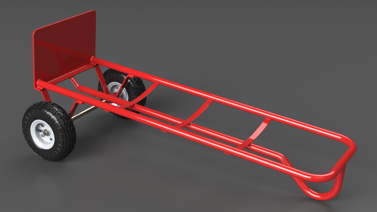 2 Wheel Red Hand Truck 3D