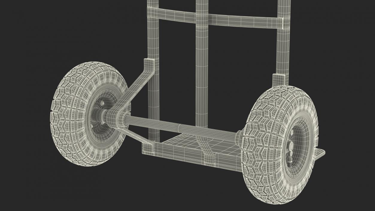 2 Wheel Red Hand Truck 3D