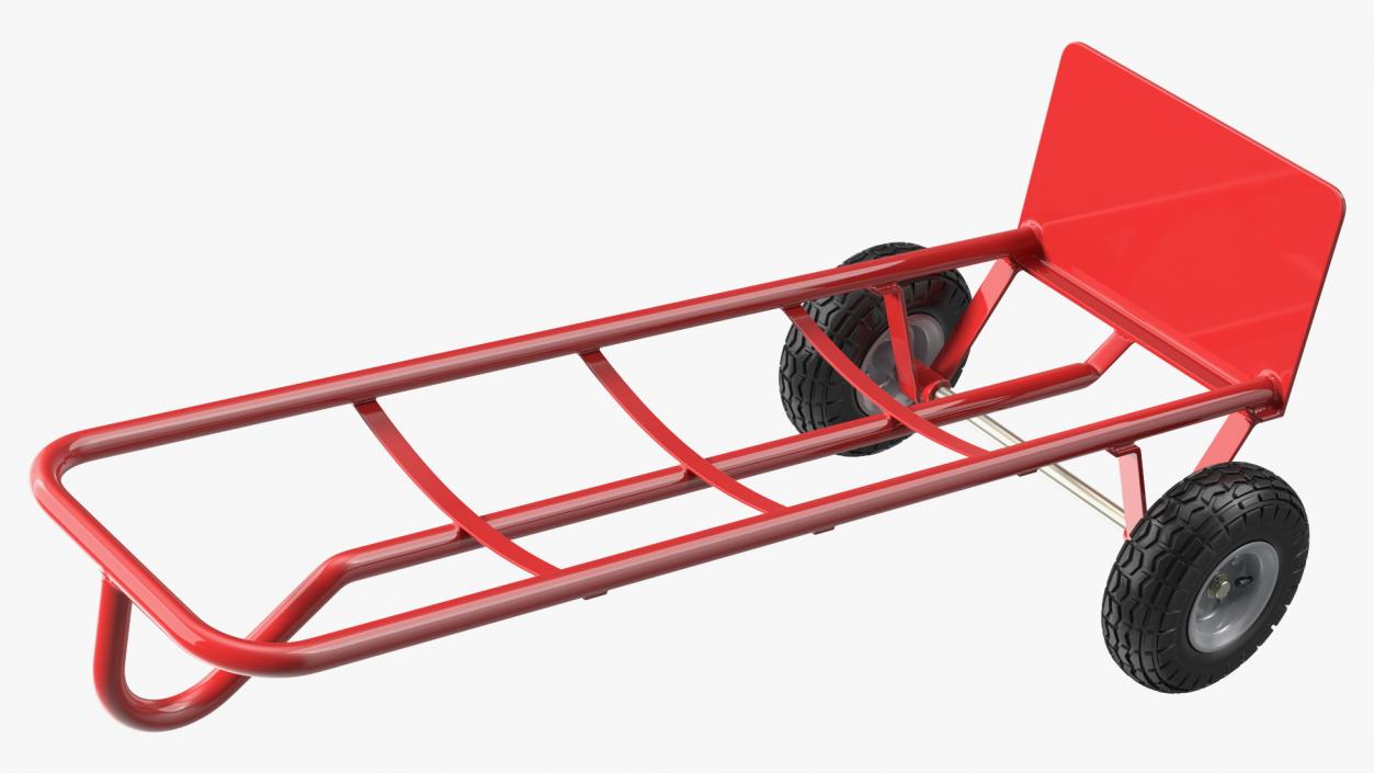 2 Wheel Red Hand Truck 3D