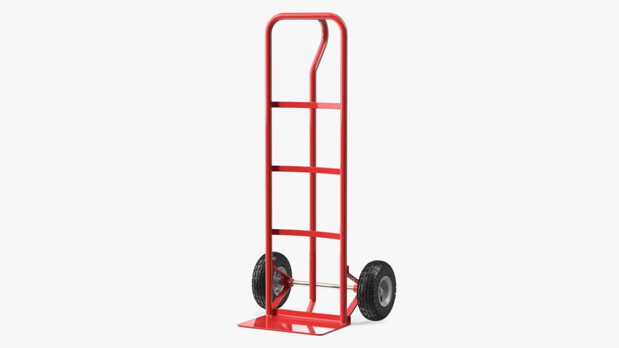 2 Wheel Red Hand Truck 3D