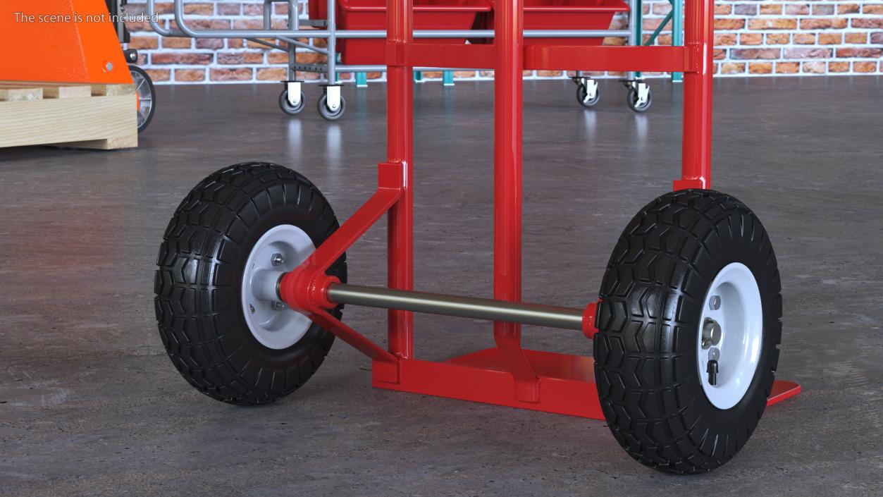 2 Wheel Red Hand Truck 3D