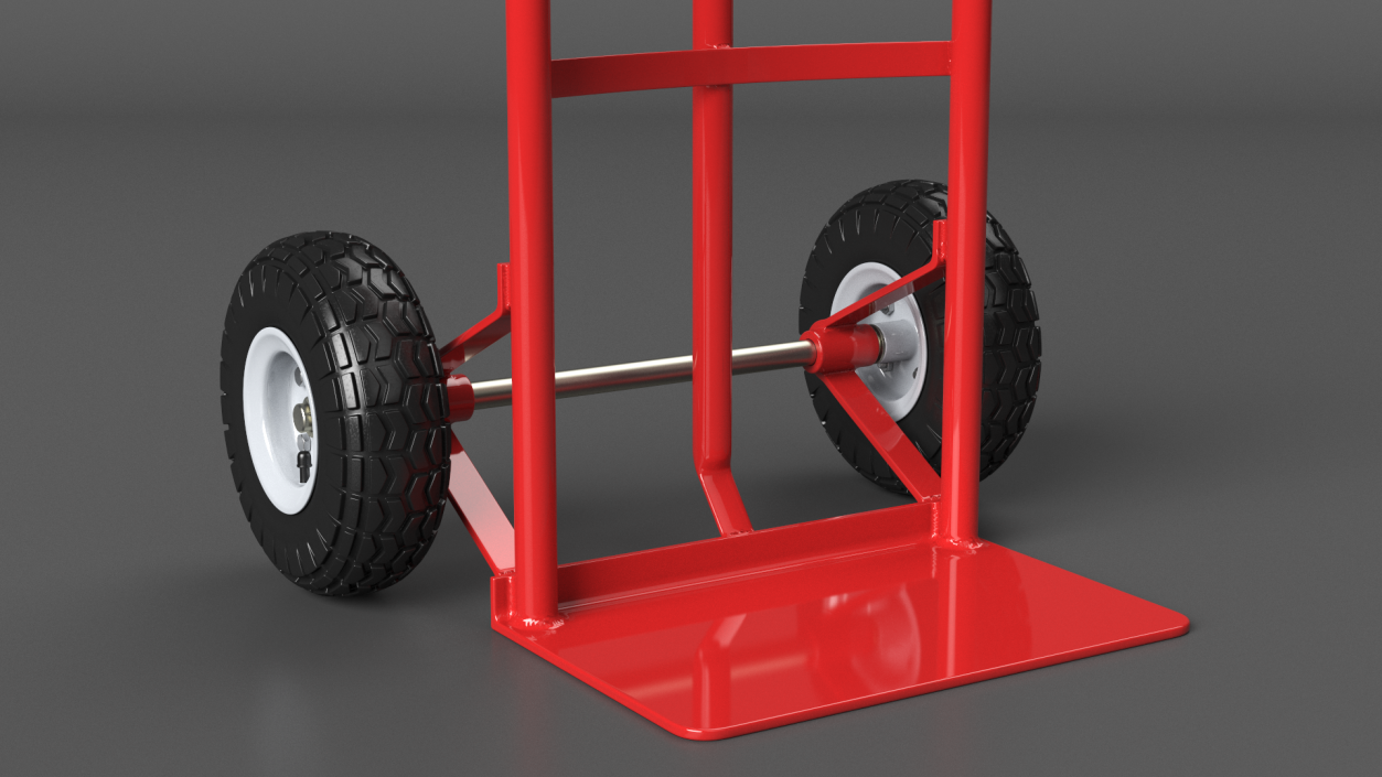 2 Wheel Red Hand Truck 3D