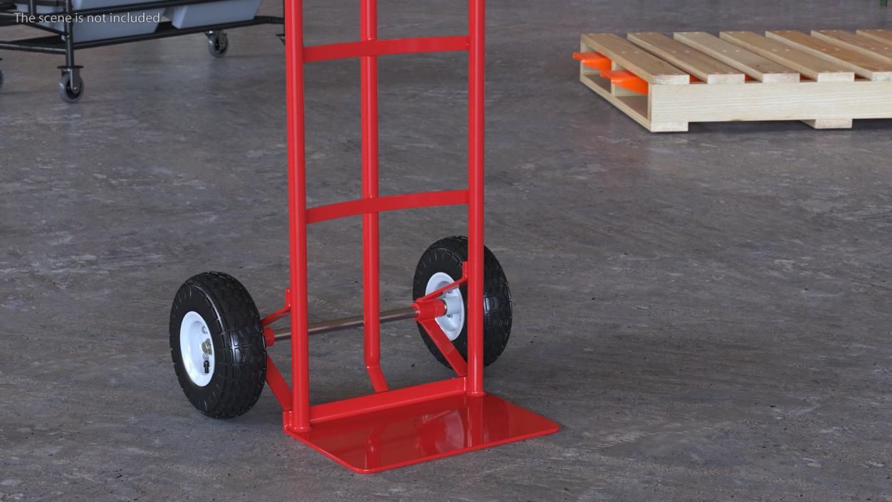 2 Wheel Red Hand Truck 3D