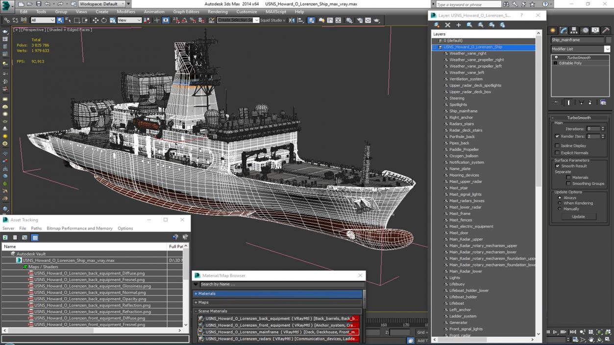 USNS Howard O Lorenzen Ship 3D