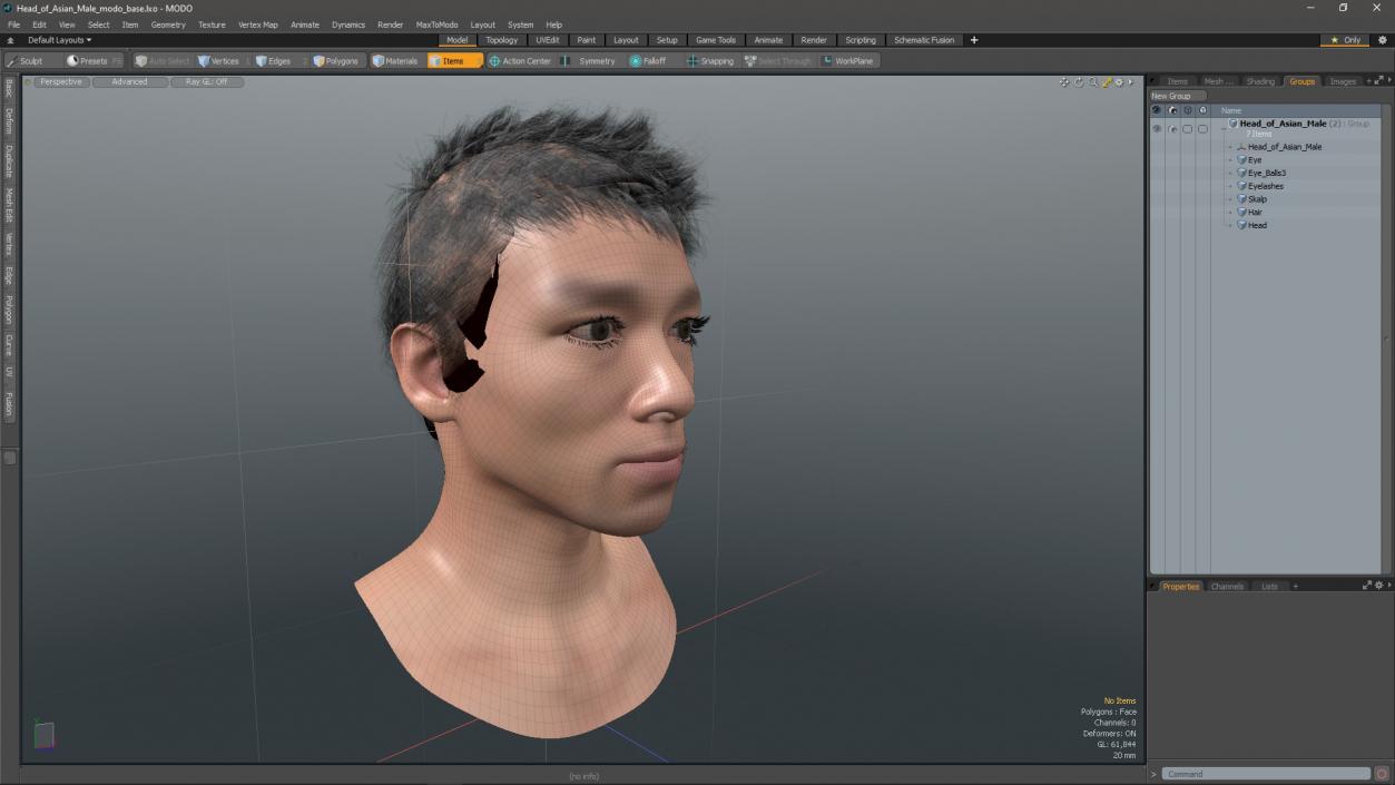 3D Head of Asian Male model