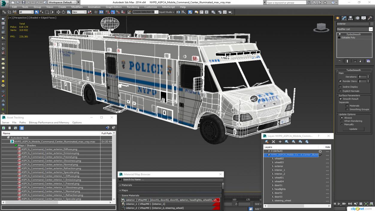 NYPD ASPCA Mobile Command Center Illuminated 3D model