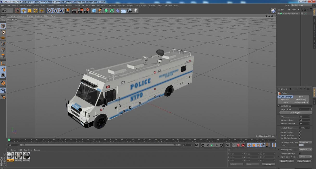 NYPD ASPCA Mobile Command Center Illuminated 3D model