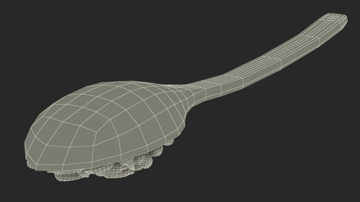 3D model Wooden Spoon with Peeled Sunflower Seeds