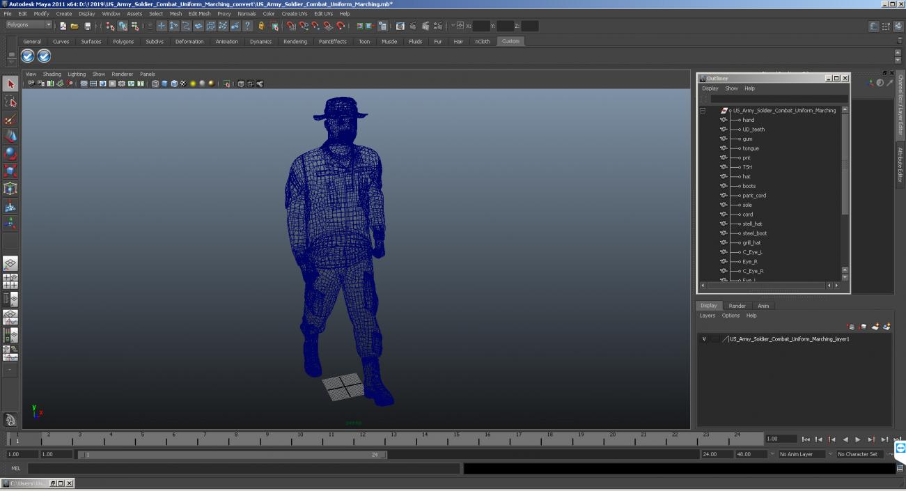 US Army Soldier Camouflage Walking 3D model