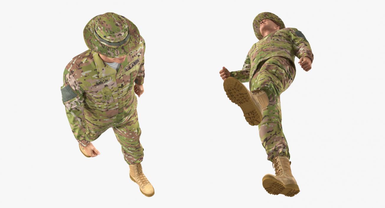 US Army Soldier Camouflage Walking 3D model