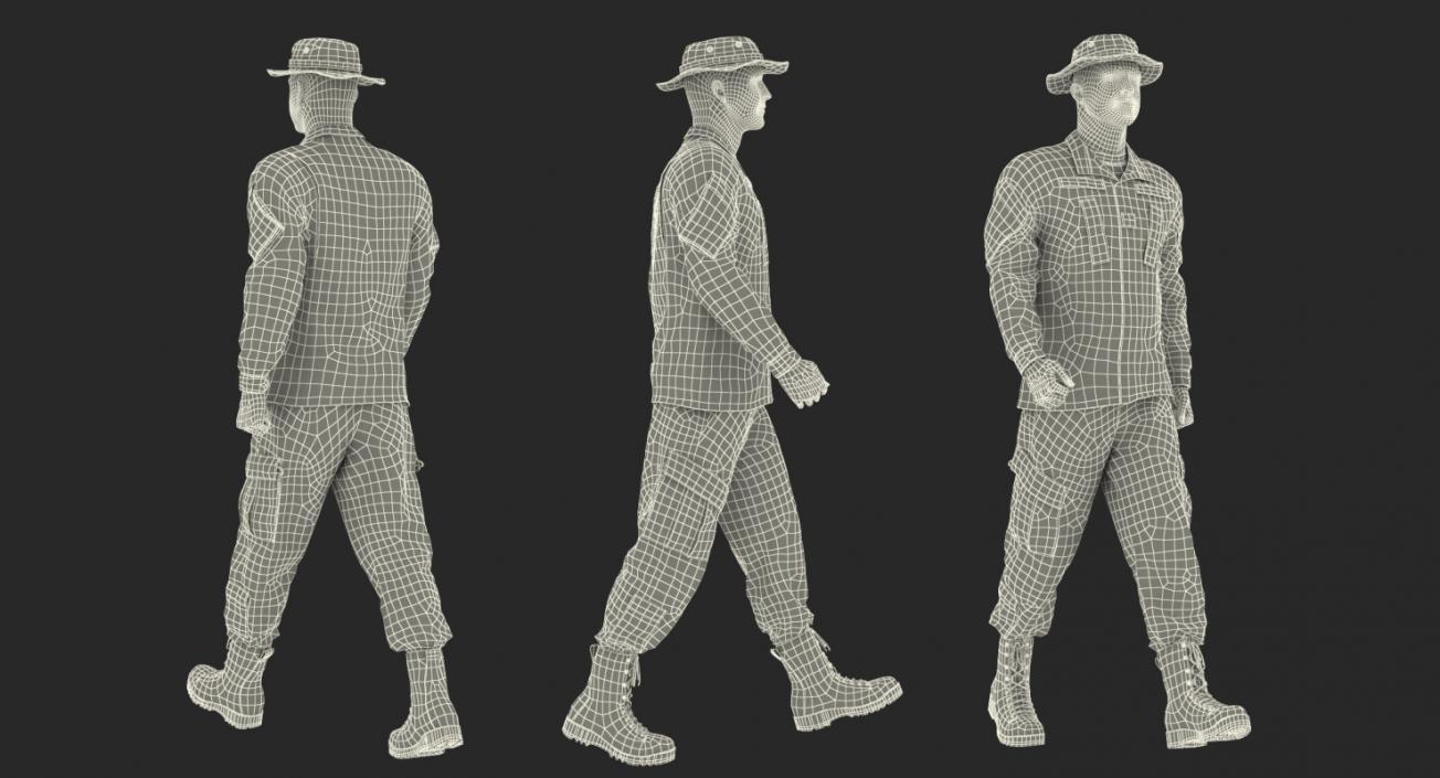 US Army Soldier Camouflage Walking 3D model