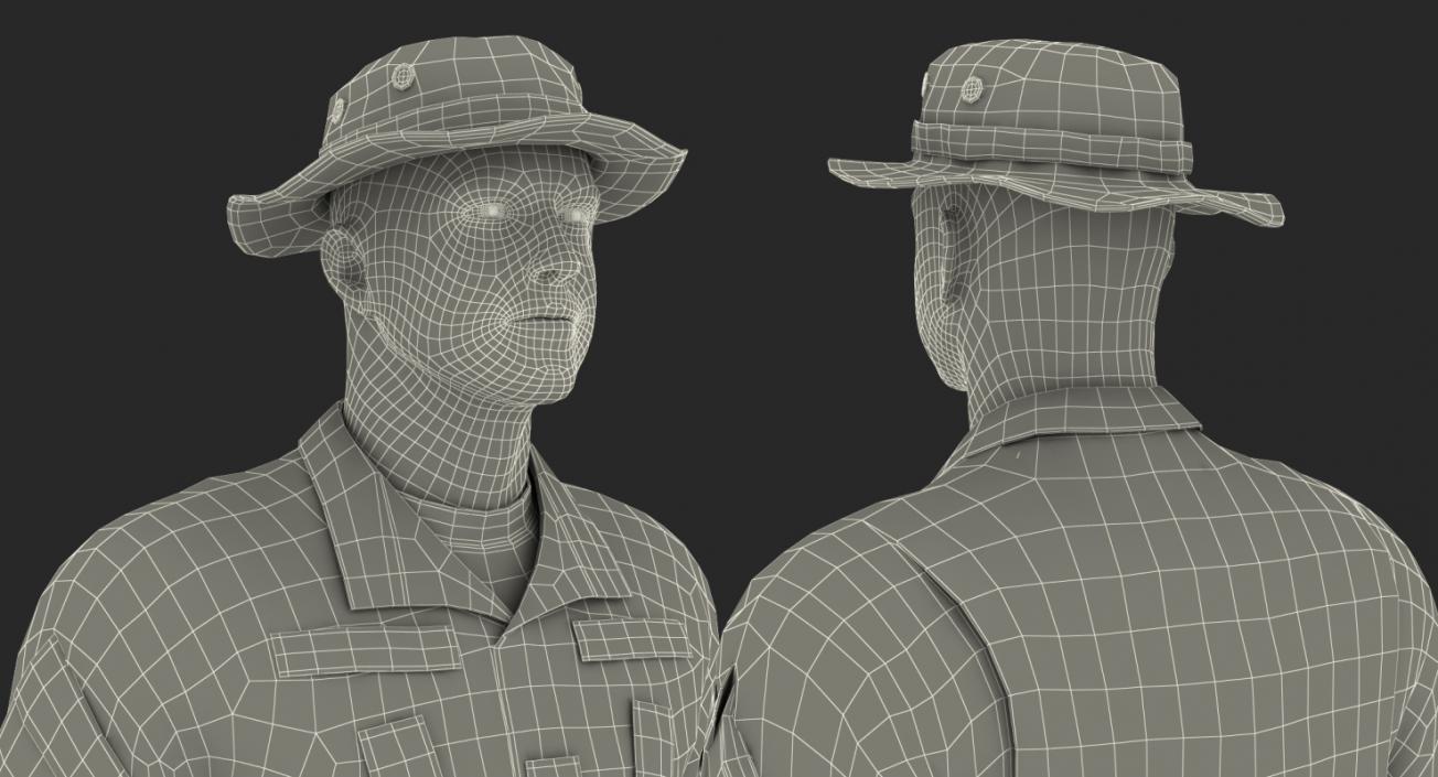 US Army Soldier Camouflage Walking 3D model