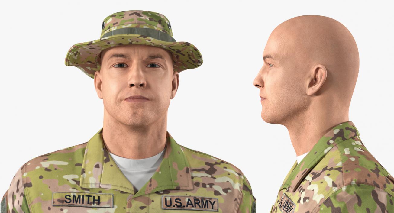 US Army Soldier Camouflage Walking 3D model