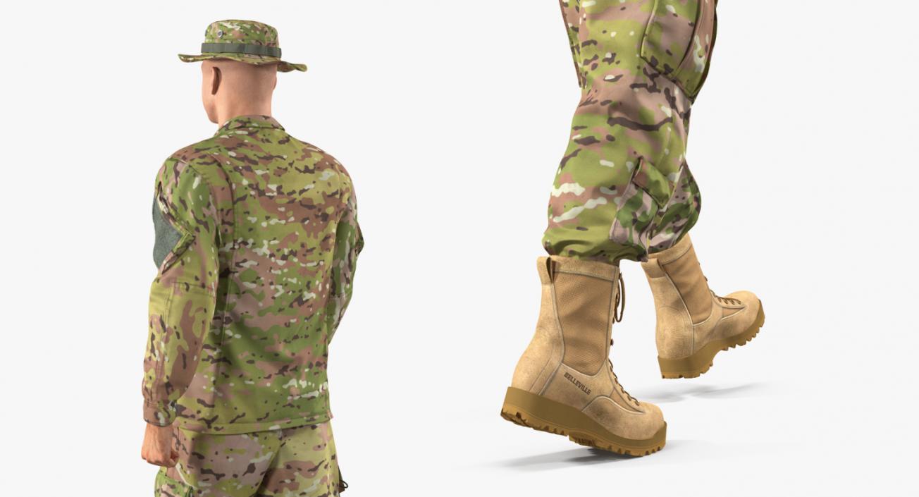 US Army Soldier Camouflage Walking 3D model