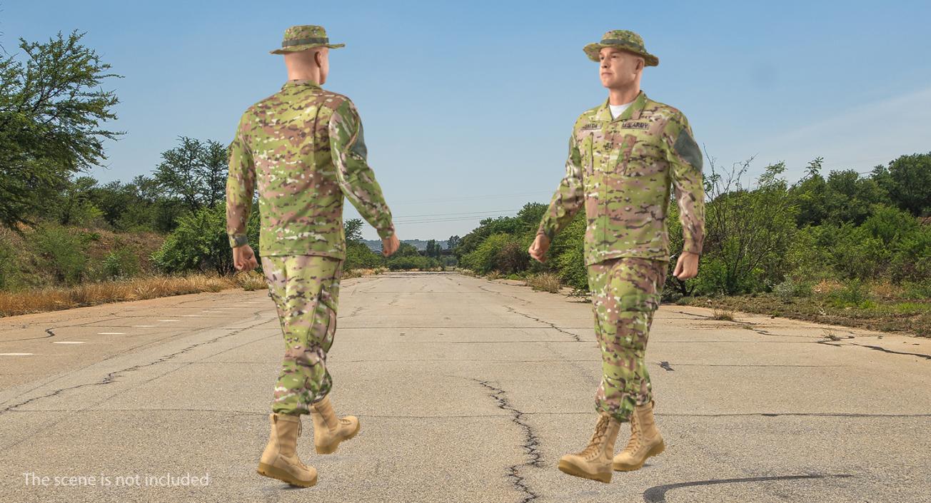 US Army Soldier Camouflage Walking 3D model