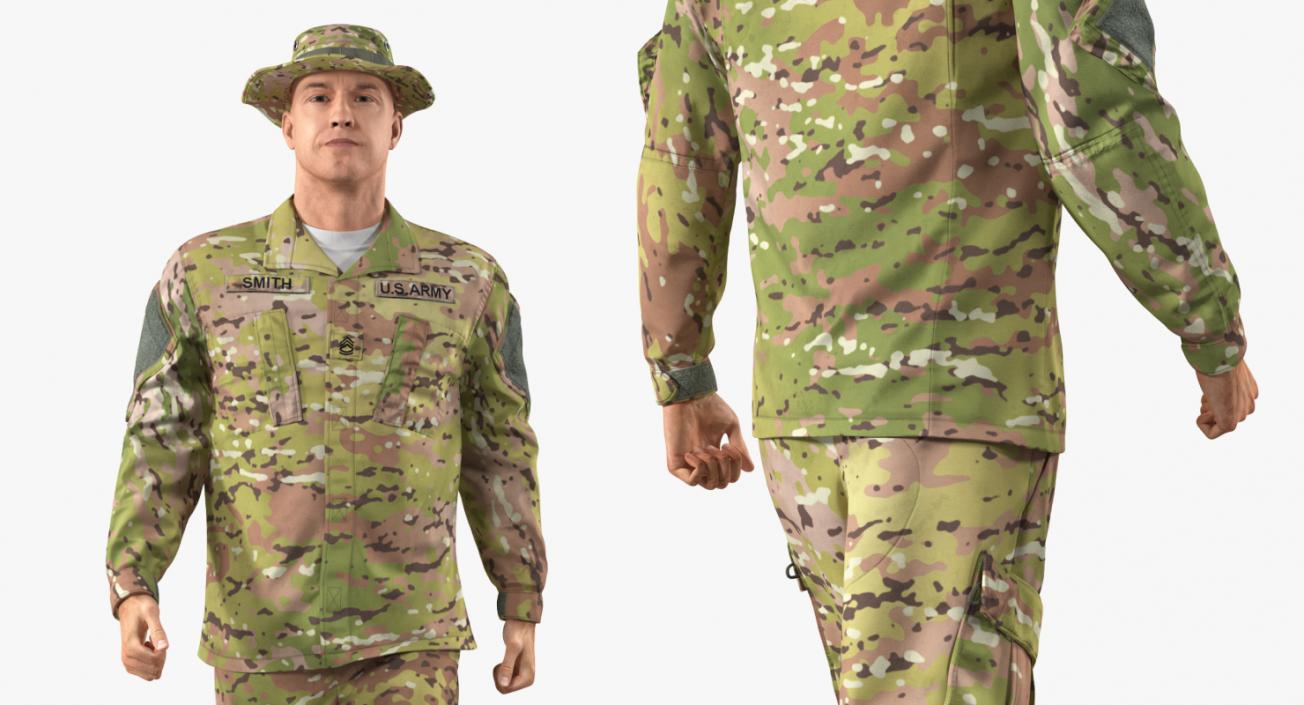 US Army Soldier Camouflage Walking 3D model