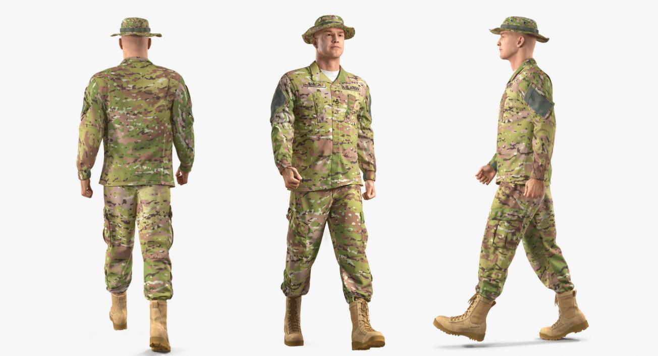 US Army Soldier Camouflage Walking 3D model