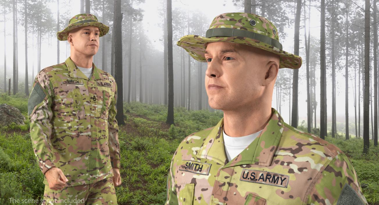 US Army Soldier Camouflage Walking 3D model