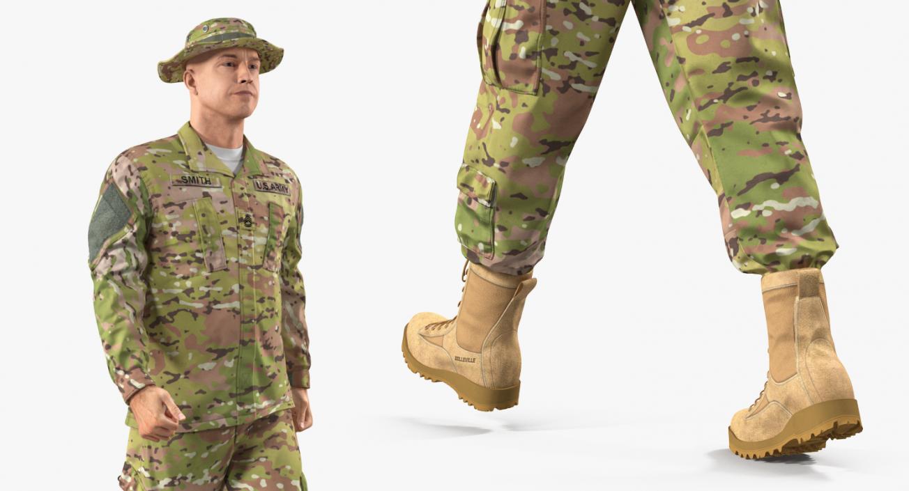 US Army Soldier Camouflage Walking 3D model