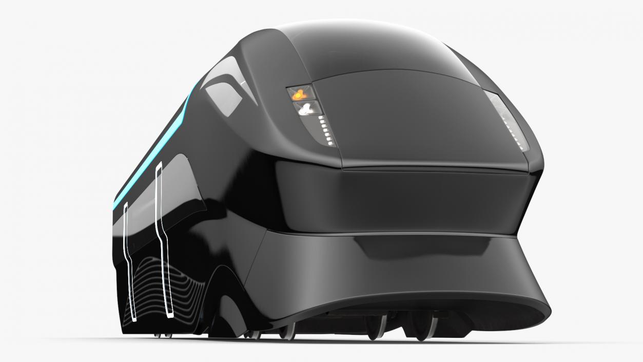 Futuristic Passenger Train on the Rails 3D model