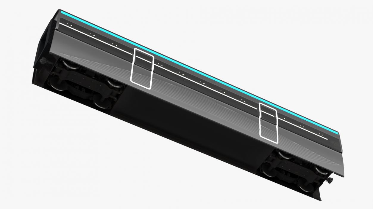 Futuristic Passenger Train on the Rails 3D model