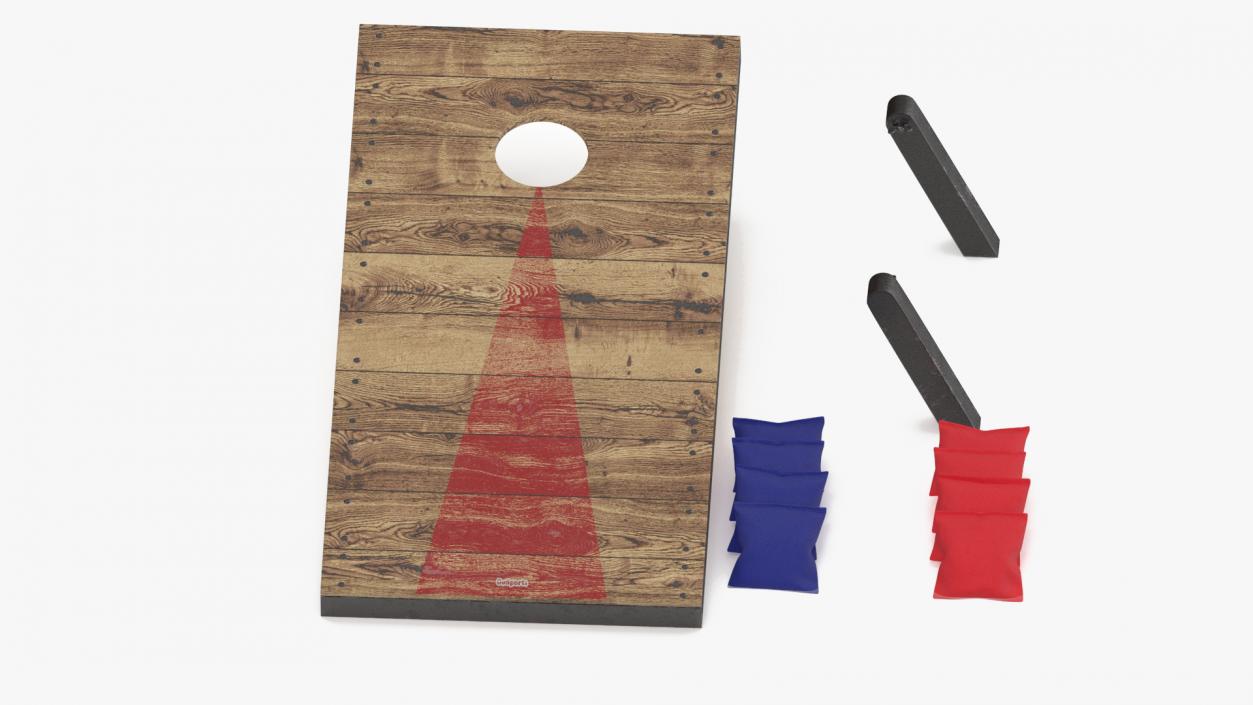 3D Wooden Cornhole Board with Toss Bags