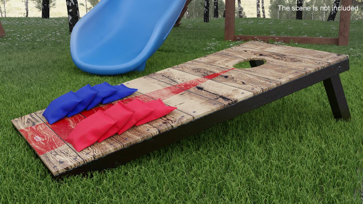 3D Wooden Cornhole Board with Toss Bags