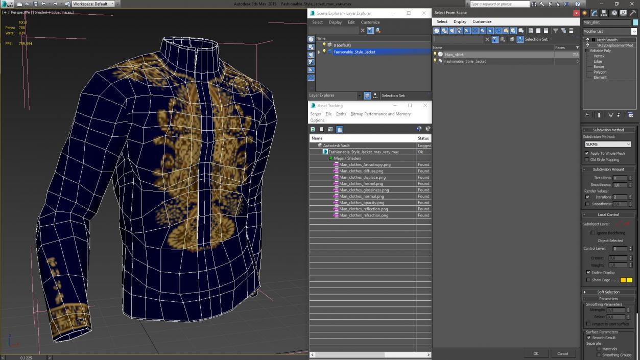 Fashionable Style Jacket 3D model