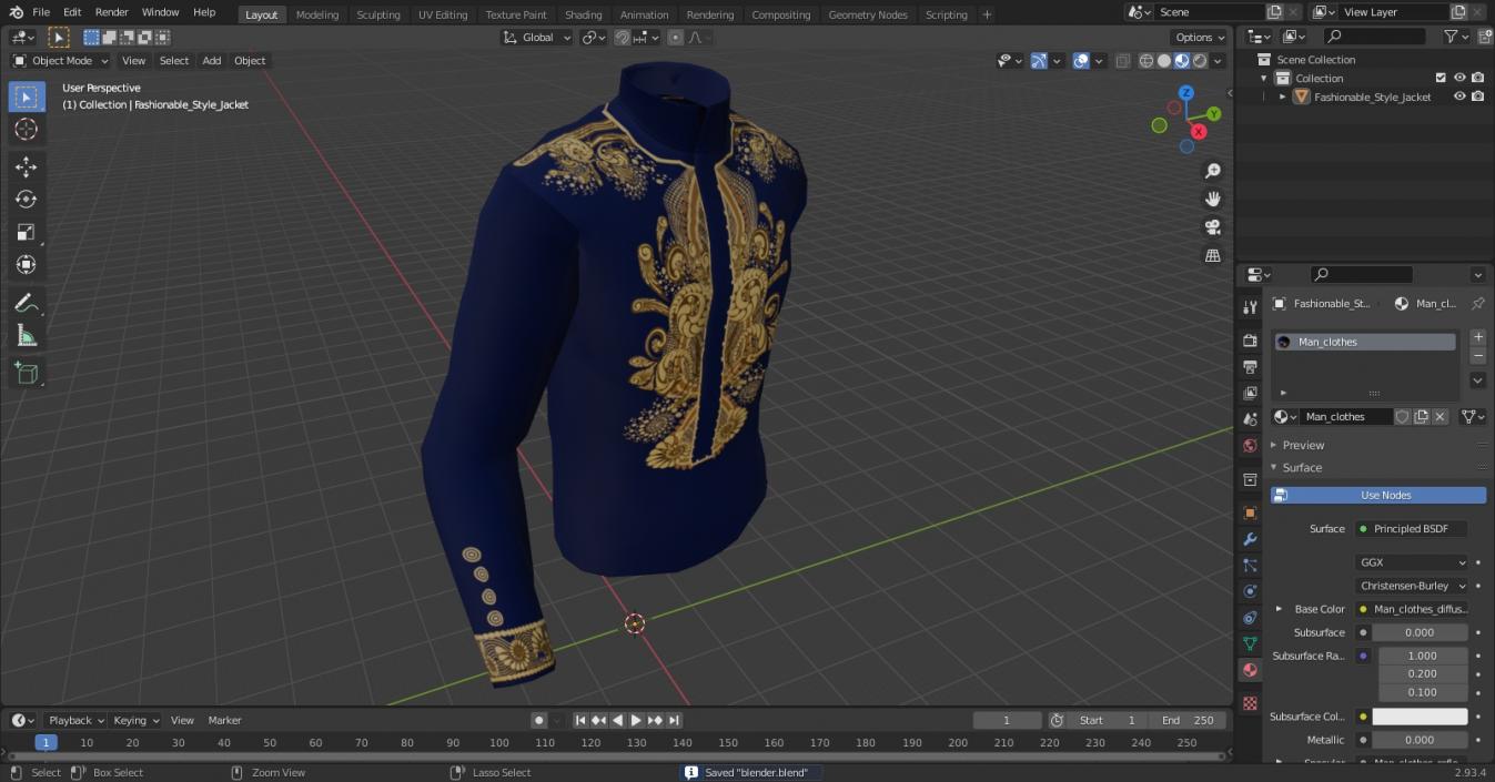 Fashionable Style Jacket 3D model