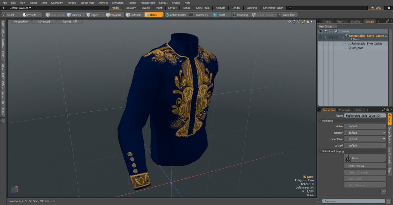 Fashionable Style Jacket 3D model