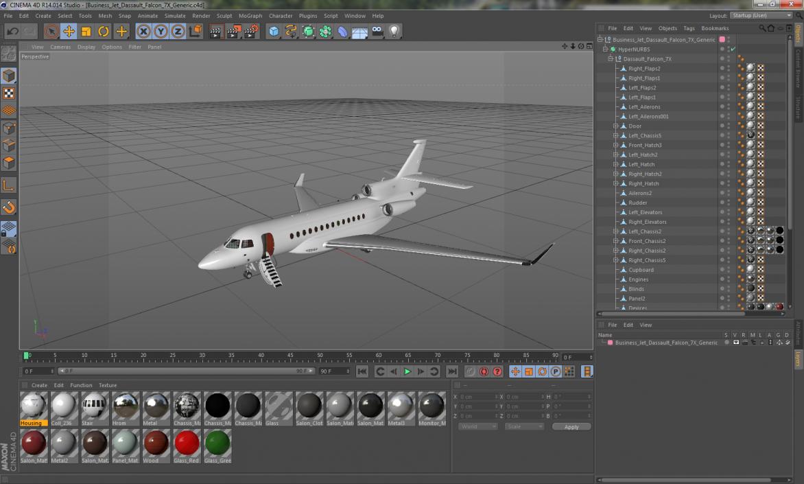 Business Jet Dassault Falcon 7X Generic 3D model