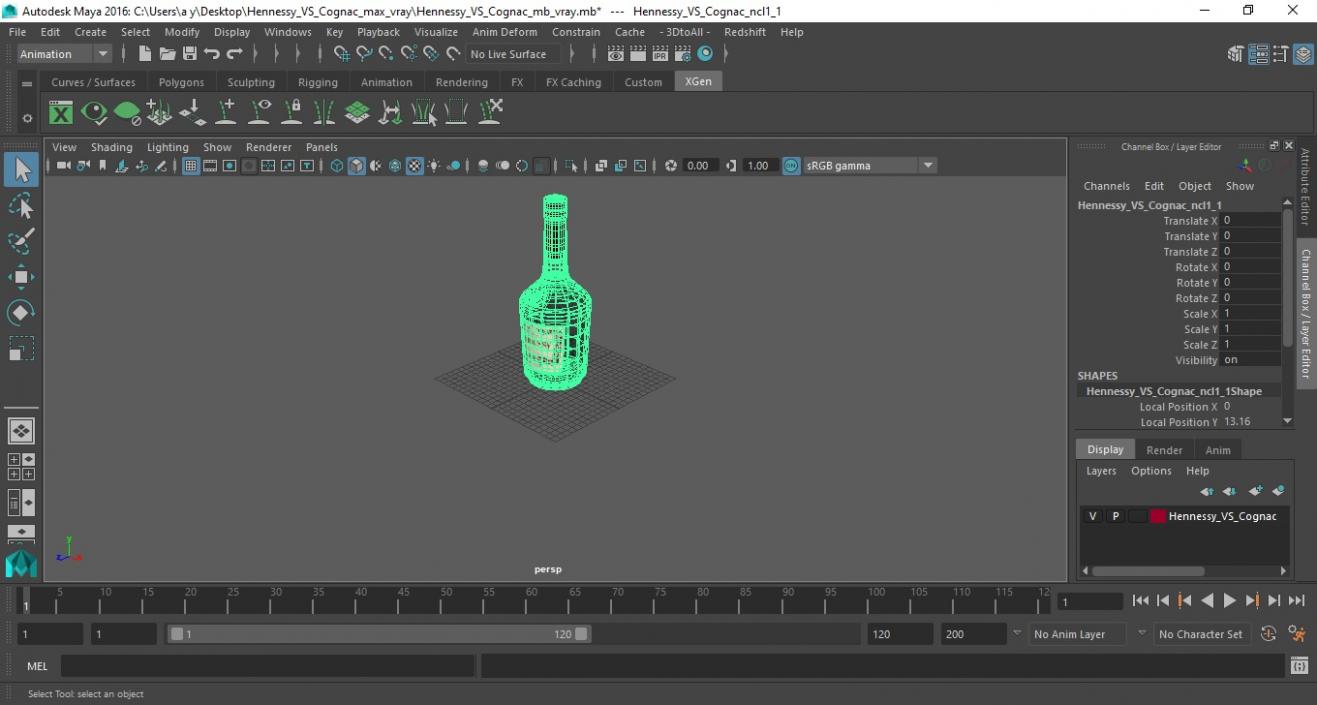 3D Hennessy VS Cognac model