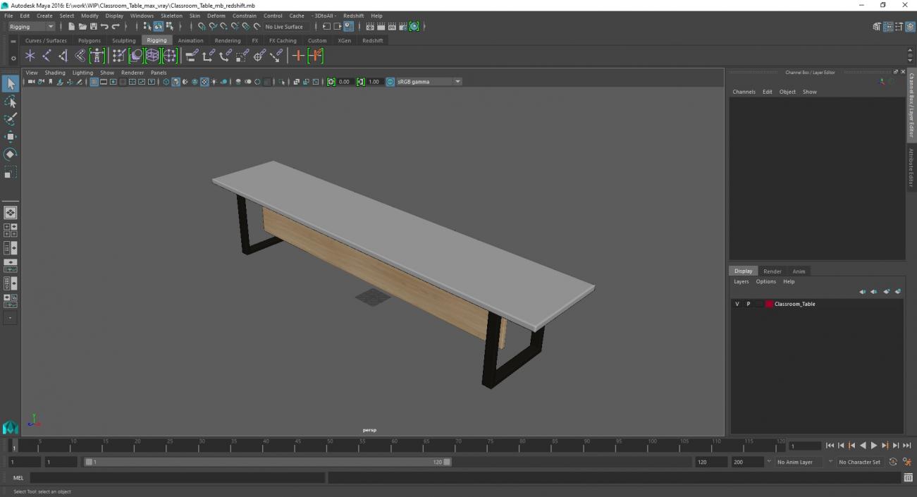 3D model Classroom Table