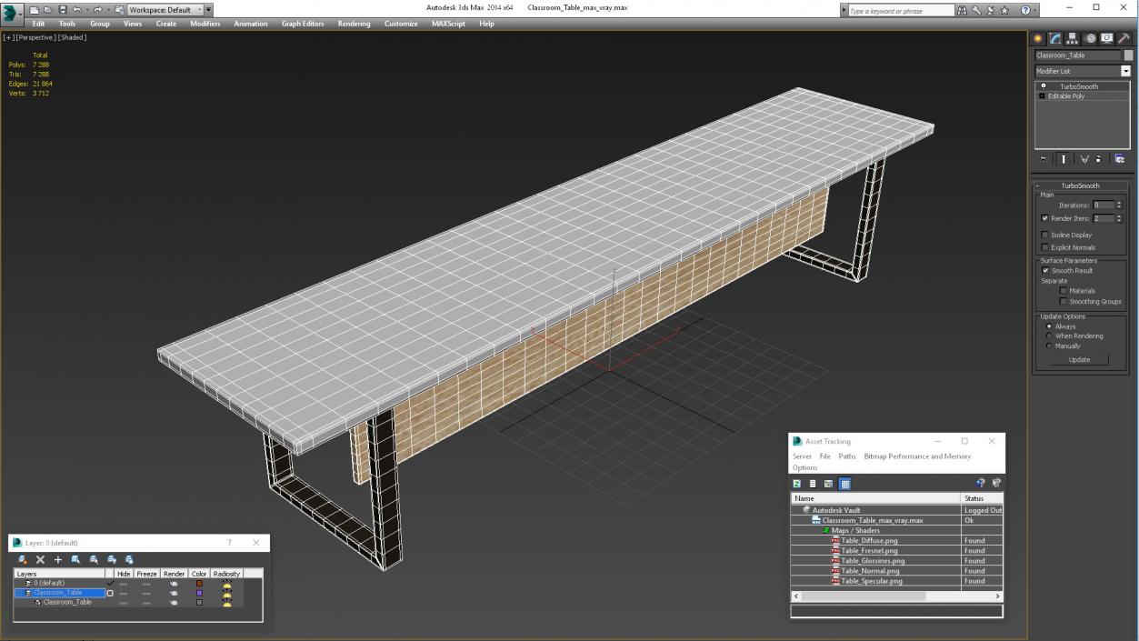 3D model Classroom Table