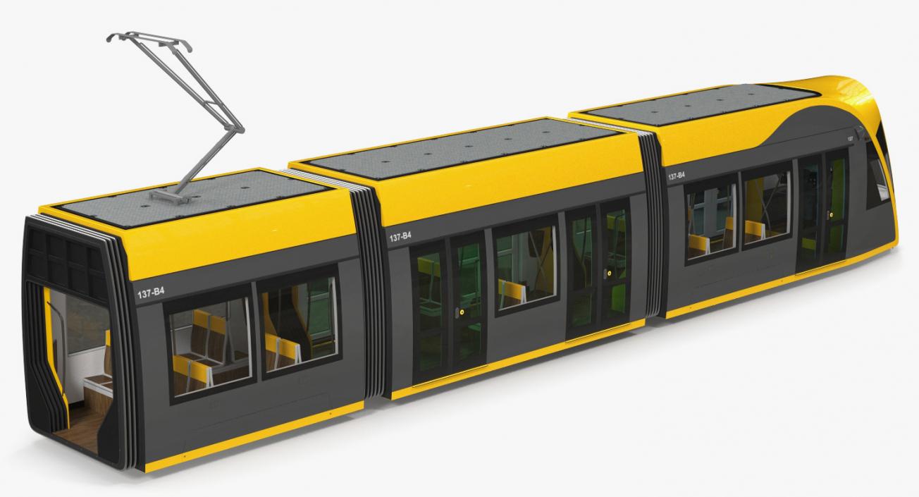 City Tram Generic Rigged 3D model