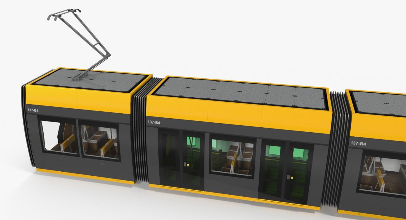 City Tram Generic Rigged 3D model