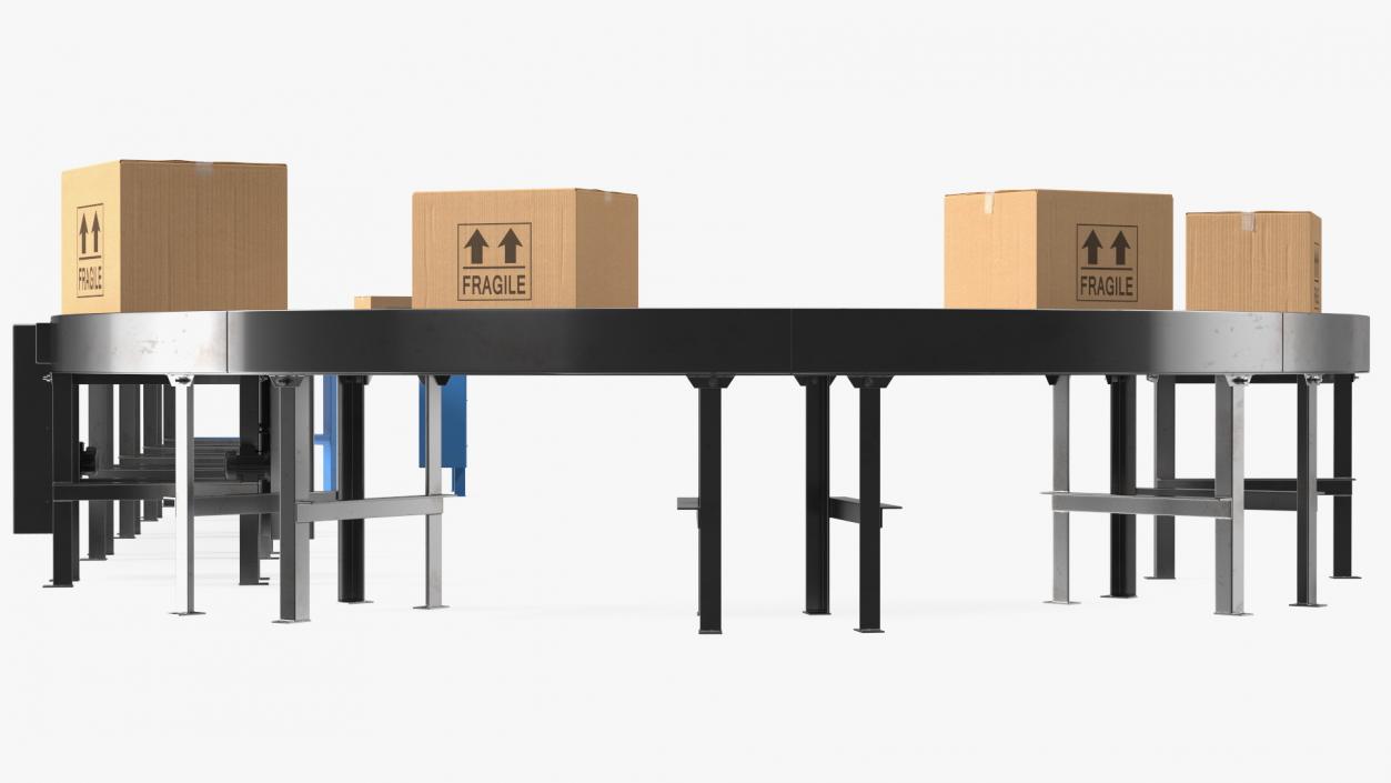 Conveyor Line With Boxes 3D model