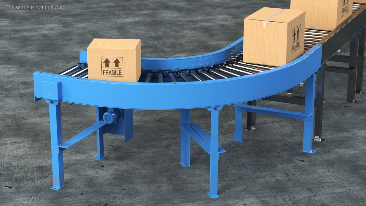 Conveyor Line With Boxes 3D model