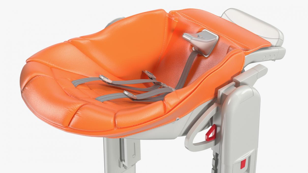 Compact Folding High Chair Horizontal Orange 3D model