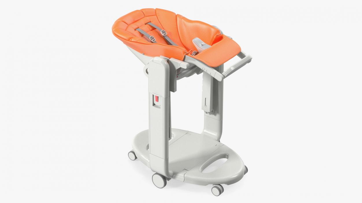 Compact Folding High Chair Horizontal Orange 3D model