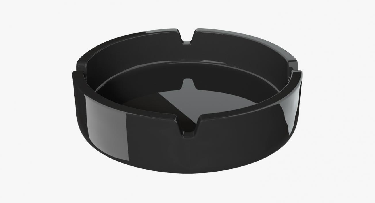 Black Glass Ashtray 3D model