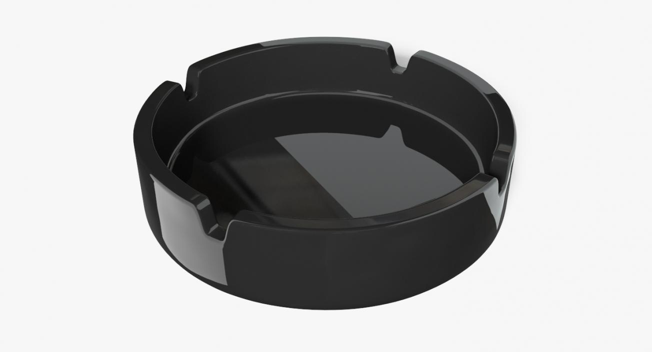 Black Glass Ashtray 3D model