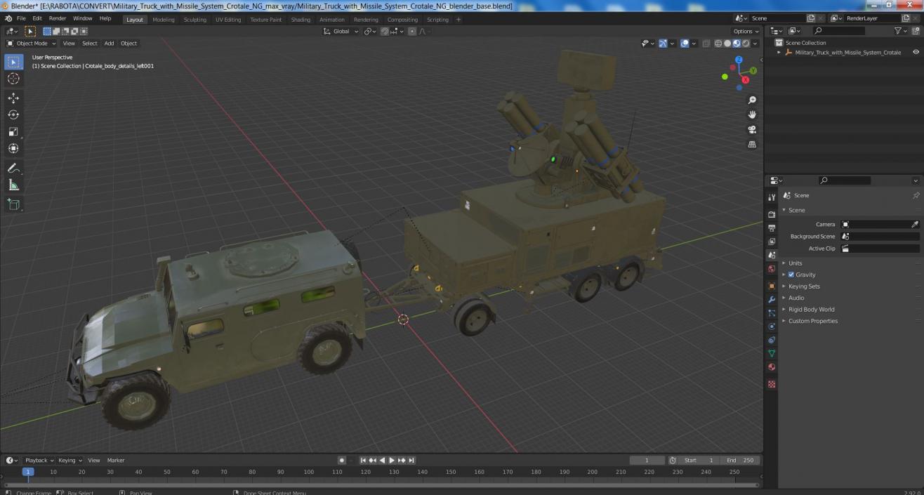 Military Truck with Missile System Crotale NG 2 3D