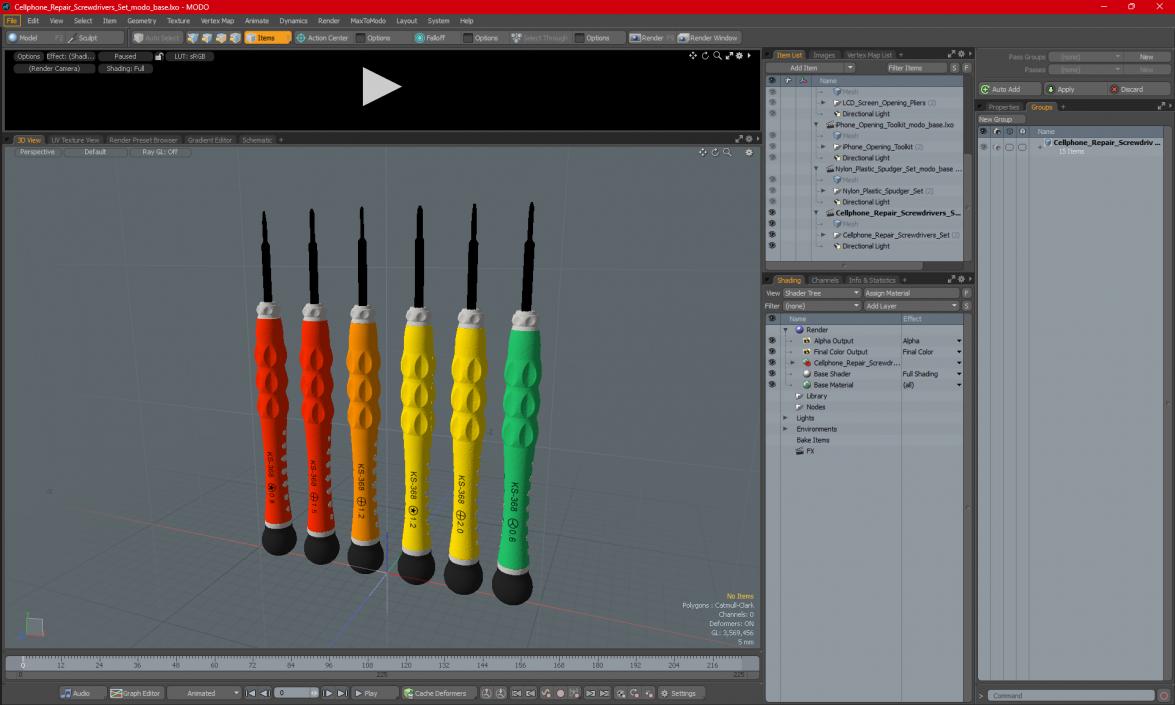 3D Cellphone Repair Screwdrivers Set model