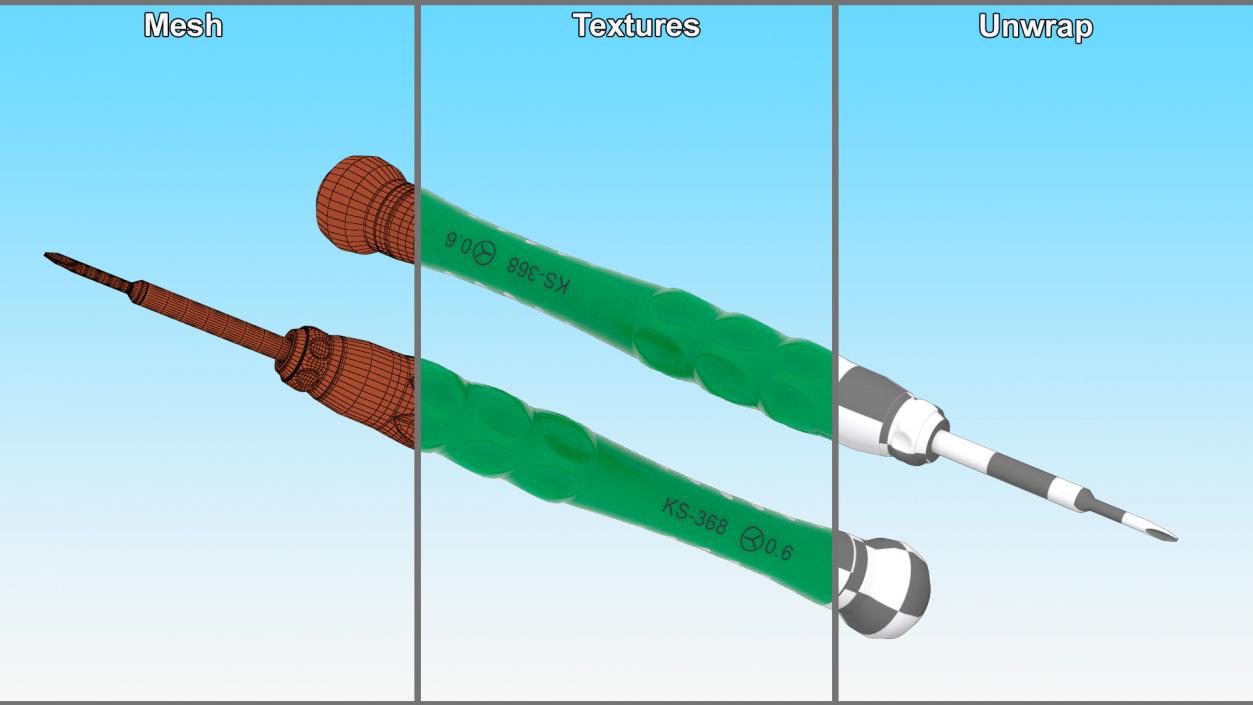 3D Cellphone Repair Screwdrivers Set model