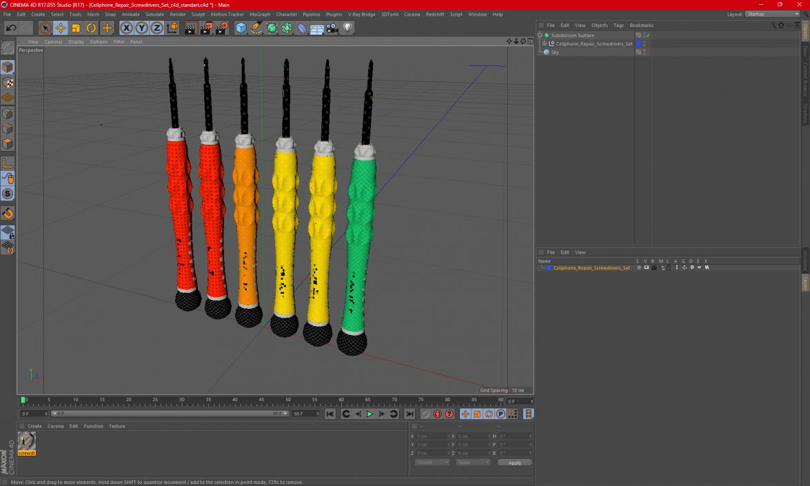 3D Cellphone Repair Screwdrivers Set model