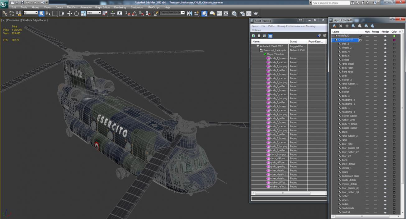 Transport Helicopter CH-47 Chinook 3D model